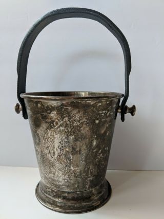 Silver Plate Wine Or Champagne Ice Bucket With Handle Made In India 7 " Tall