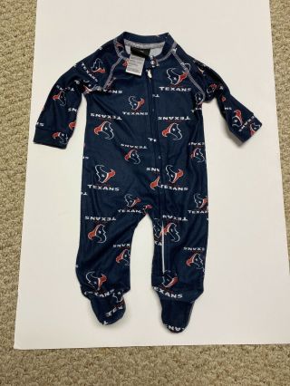 Nfl Houston Texans Infant Baby Sleeper 0/3 Months One Piece