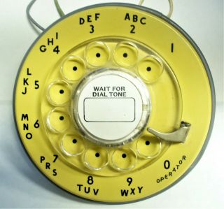 Western Electric Pastel Yellow 7c - 56 Dial With Hollow Finger Wheel,  7 - 58 Dated