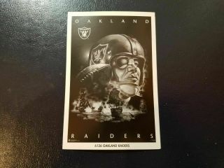 Oakland Raiders Black And White 6126 Art Mini Poster 4 X 6 Inches