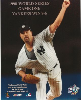 David Wells 8x10 Ny Yankee 1998 World Series Game One Photo File Mlb License