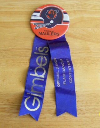 1983 Pittsburgh Maulers Usfl With Gimbels Department Store Ribbon