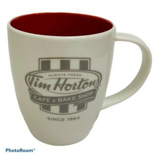 Tim Hortons 2014 Cafe Bake Shop Limited Edition Coffee Mug Red Interior 014