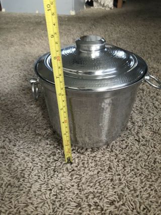 Vintage Gailstyn Hammered Aluminum Ice Bucket With Lid