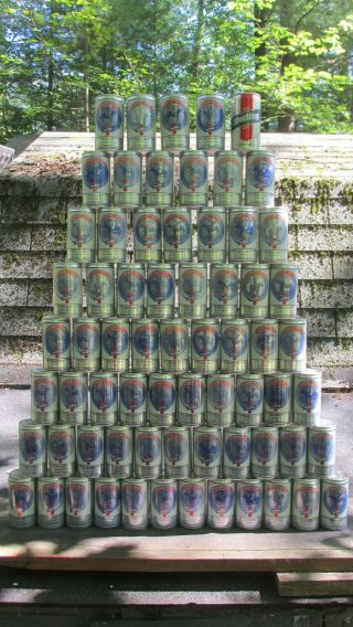 Qty = [68] Sterling Beer Cans Featuring Kentucky Derby Horse Race Winners