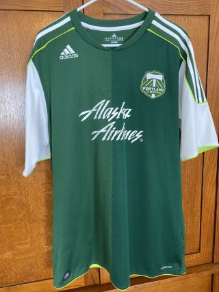 Portland Timbers Alaska Airlines Adidas Climacool Mls Soccer Jersey - Men’s Xl