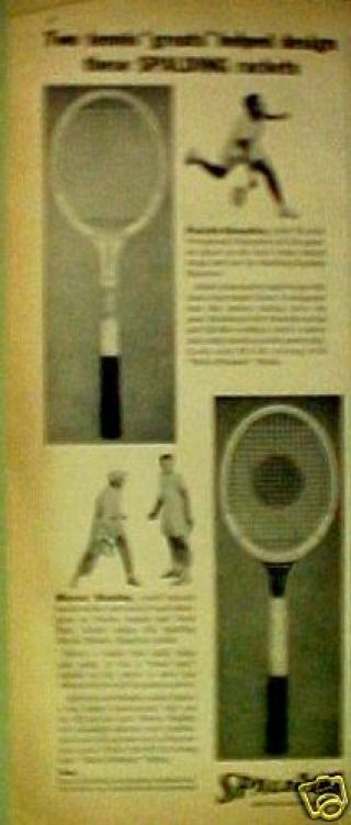 1957 Pancho Gonzales Mercer Beasley Spalding Tennis Racket Oddball Sports Ad