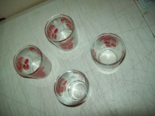 vintage bar glassware set of 4 cherry on glass 4 ounce Lazer INTL 2