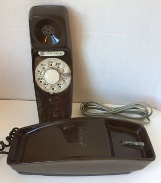 Vintage Rotary Dial Brown Telephone Phone