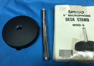 Vintage Nos Speco Desk Microphone Base Stand W/original Box Buy It Now