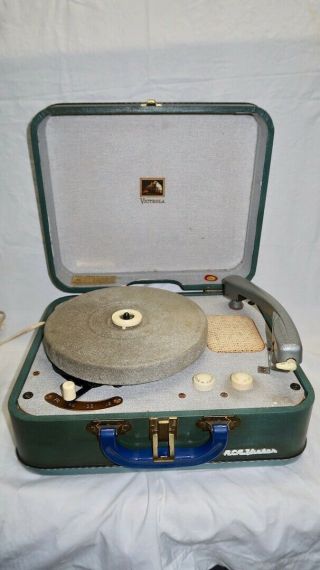 Vintage Rca Victor Portable Record Player Model 7 - Emp - 2l