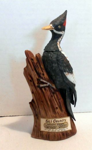 Ski Country Ivory Billed Woodpecker Mini Porcelain Decanter Bottle 1976