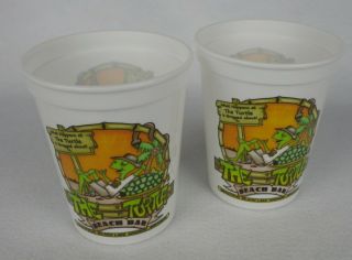 The Turtle Beach Bar Cups Plastic Drinking Glasses Set Of 2 White 4 Inches Tall