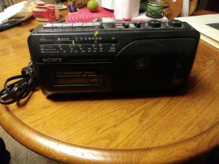 Vintage Sony Am/fm/tv/weather Band Cassette Portable Radio Cfm - 165tw