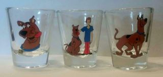 Set Of 3 Scooby Doo 1 1/2 Oz.  Shot Glasses