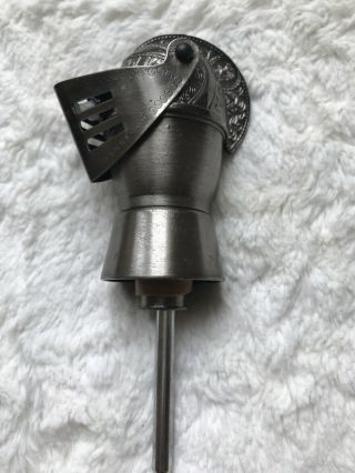 Vintage Silvertone Metal Bottle Stopper And Pourer,  Medieval Knight