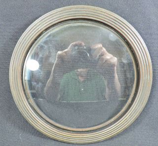 Vtg Metal Round Radio Dial Bezel With Glass Lens 7 1/2 "