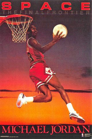 Chicago Bulls Basketball Michael Jordan " Space The Final Frontier " 1990 Postcard