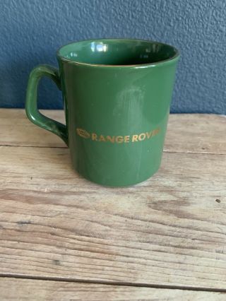 Range Rover Coffee Mugs Green W/ Gold Trim Vintage Marked England