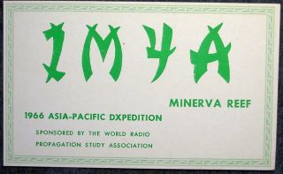 Qsl 1m4a Minerva Reef Don Miller 1966 Asia Pacific Dxpedition