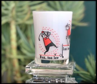 Vintage Anchor Hocking Frosted Say When Shot Glass " 19th Hole " Golf 4 Oz.