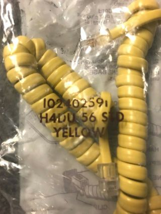 Nos Western Electric - Bell System - At&t Handset Cord - 56 Yellow Std.  Length 6 