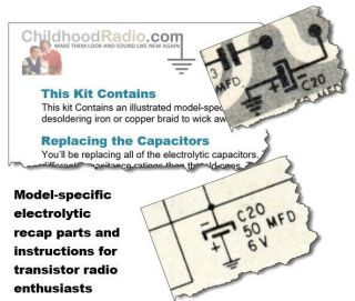 Ge P807 P808 G H S T Transistor Radio Electrolytic Recap Kit Parts & Documents
