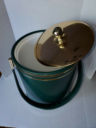 Kraftware Green Leather Large Ice Bucket 3