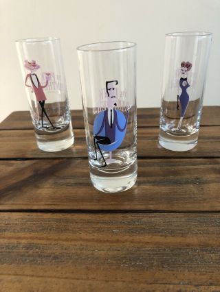 Three The Pink Panther 4 " Shot Glasses