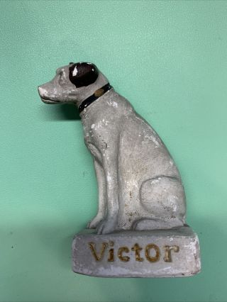 Vintage Victor Rca Nipper Dog Chalkware Statue Figurine Advertising 4 3/8”