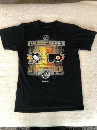 Pittsburgh Penguins Philadelphia Flyers Reebok Stadium Series T - Shirt Mens M