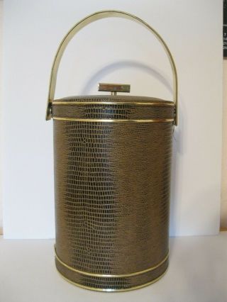 Vintage Georges Briard Faux Leather Vinyl Mid Century Ice Bucket