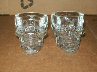 Set Of 2 Crystal Head Vodka Shot Glasses / 2 Oz.  / 2.  5 " (h)