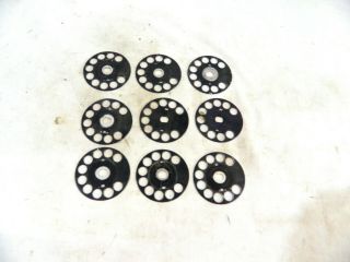 Nine Old Western Electric Dial Finger Wheels – For 6 Dials