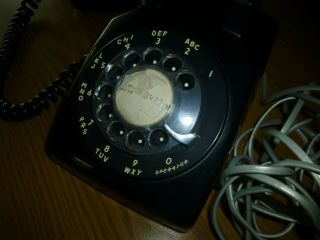 Vintage ITT Black Desk Rotary Dial Telephone with Wiring 3