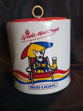 Budweiser Spuds Mackenzie Vintage Ice Bucket 1987 Barware Man Cave Entertainment 2