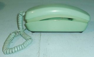 Vintage Western Electric Trimline Push Button Telephone Aqua Turquoise Color