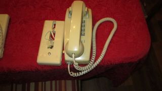 Premier 2554 Wall - Mount Telephone Phone Land Line Tone Dial Beige With Dsl Plate