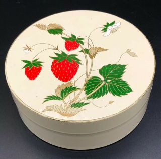 Vintage Otagiri Japan Lacquerware Set Of 6 Strawberry Coasters With Case
