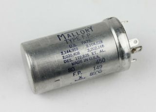 NOS Mallory FP - 149 80uF/450VDC Aluminum Electrolytic Capacitor Tests Good 3