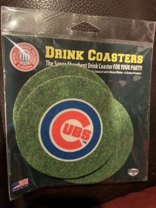 Chicago Cubs Mlb Absorbent Drink Coaster Set Of 4 - In Package