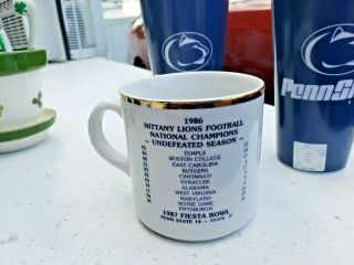 Penn State PSU Nittany Lions 1986 National Champions Schedule Coffee Mug & 2 CUP 2