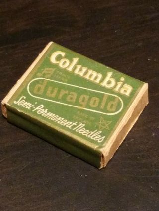 Gramophone Phonograph Needle Box,  Columbia Duragold,  With Contents