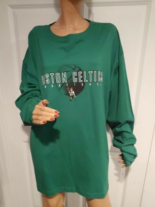 Green Boston Celtics Long Sleeve T - Shirt Mens Size 2xl