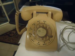 Vintage Itt Bell Rotary Phone Rotary Dial Desk Telephone Itt Model 500 Usa Beige