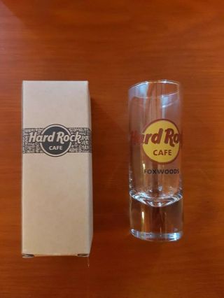 Foxwoods Hard Rock Cafe 4 " Shooter Double Shot Glass 2.  5oz Cordial Glass,