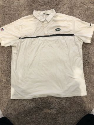 Ny Jets Nike Polo Shirt White Size 4xl