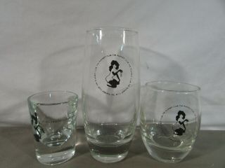 Set Of 3 Vintage Playboy Club Drinking Glasses