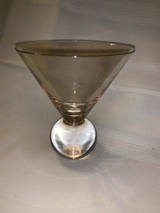 Martini / Wine Glass Clear Light Amber Controlled Ball Bottom Base 5 " (k4)