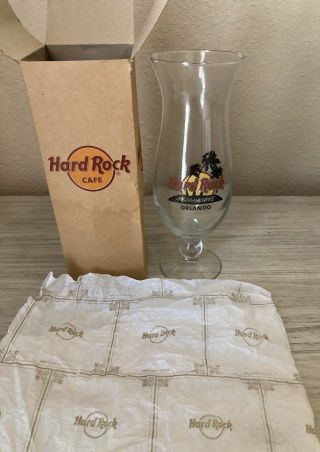 Hard Rock Cafe Orlando Hurricane Glass Classic Logo Palm Trees (9.  25 " Tall)